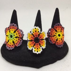 Art Beaded Ring Jewelry Hand Made